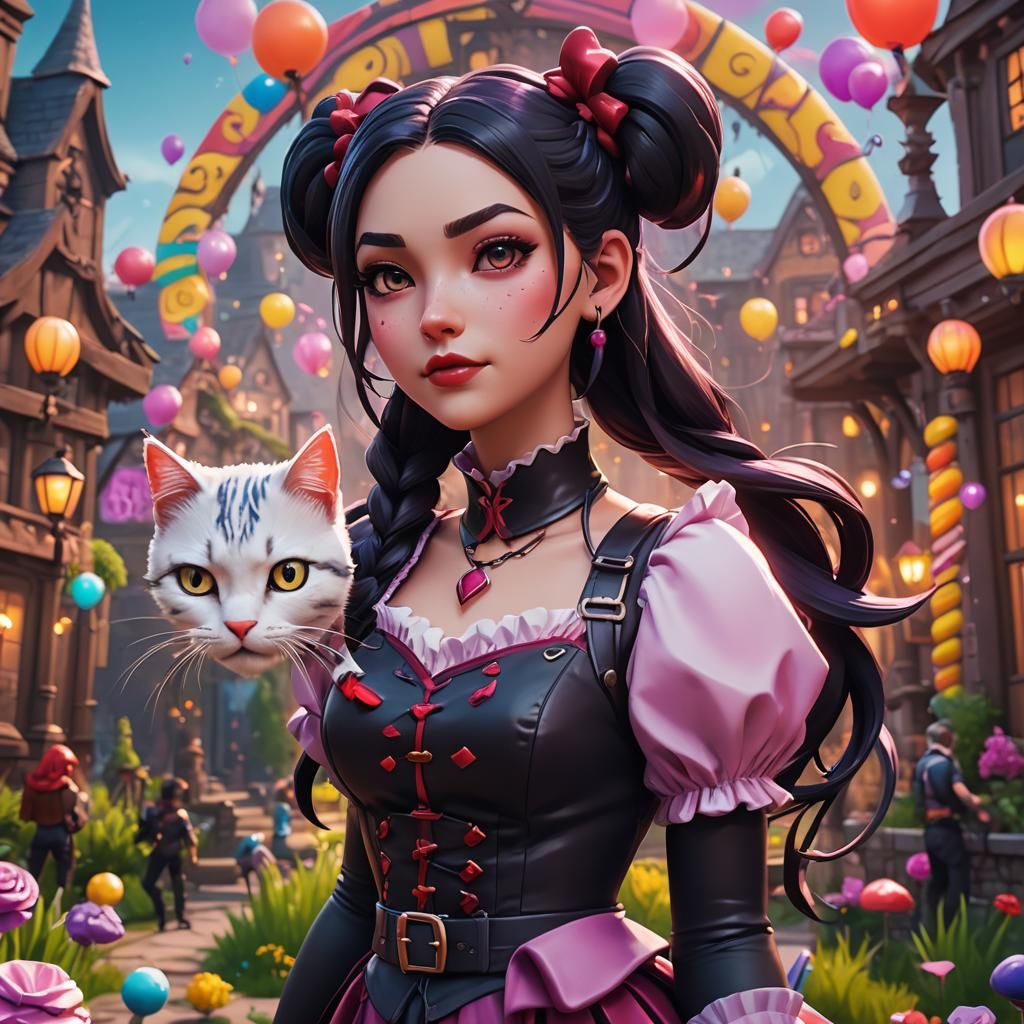 Vampire Princess in Candyland Manga Style