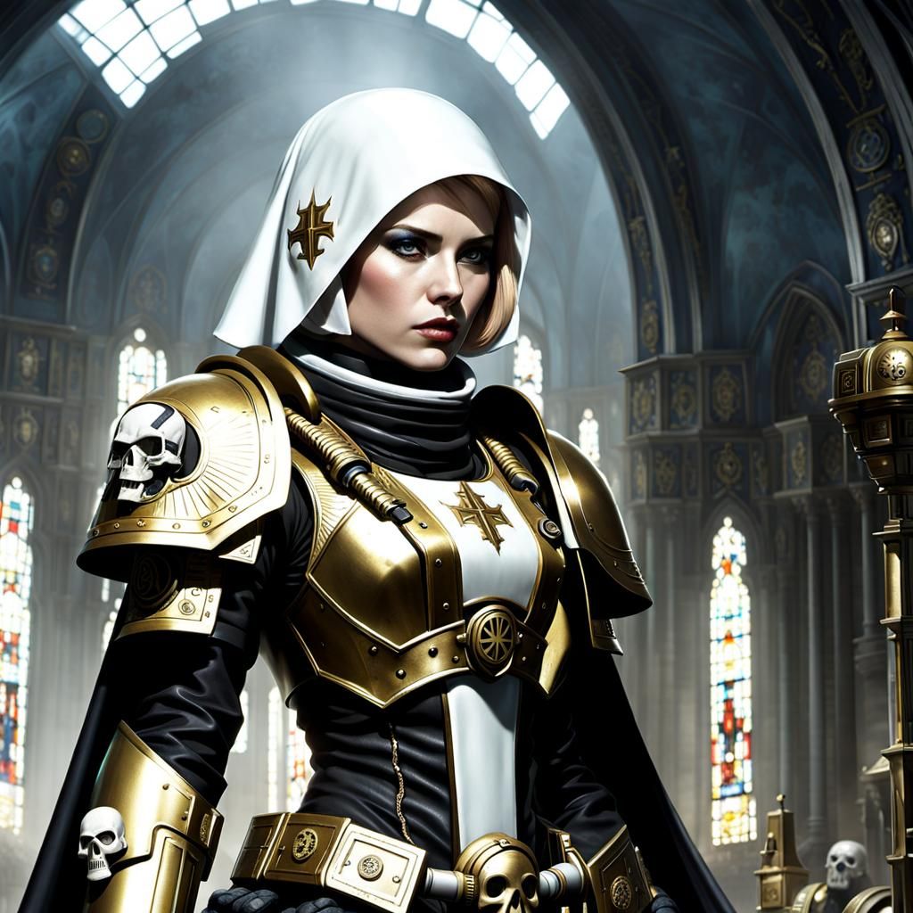 Warhammer 40k, Space Marine, futuristic soldier, beautiful y...