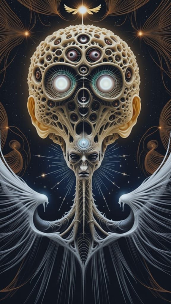 Entity Full of eyes, trypophobia, holes, disgusting, disturbing, dark, sinisteri monochromatic, Trypophobia III 8k resolution holographic as...