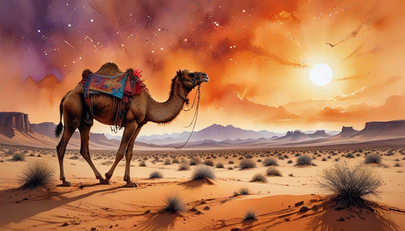 Burning sky above the desert  by @CloST 