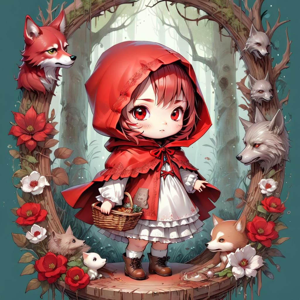 Cute Chibi Red Riding Hood - AI Generated Artwork - NightCafe Creator