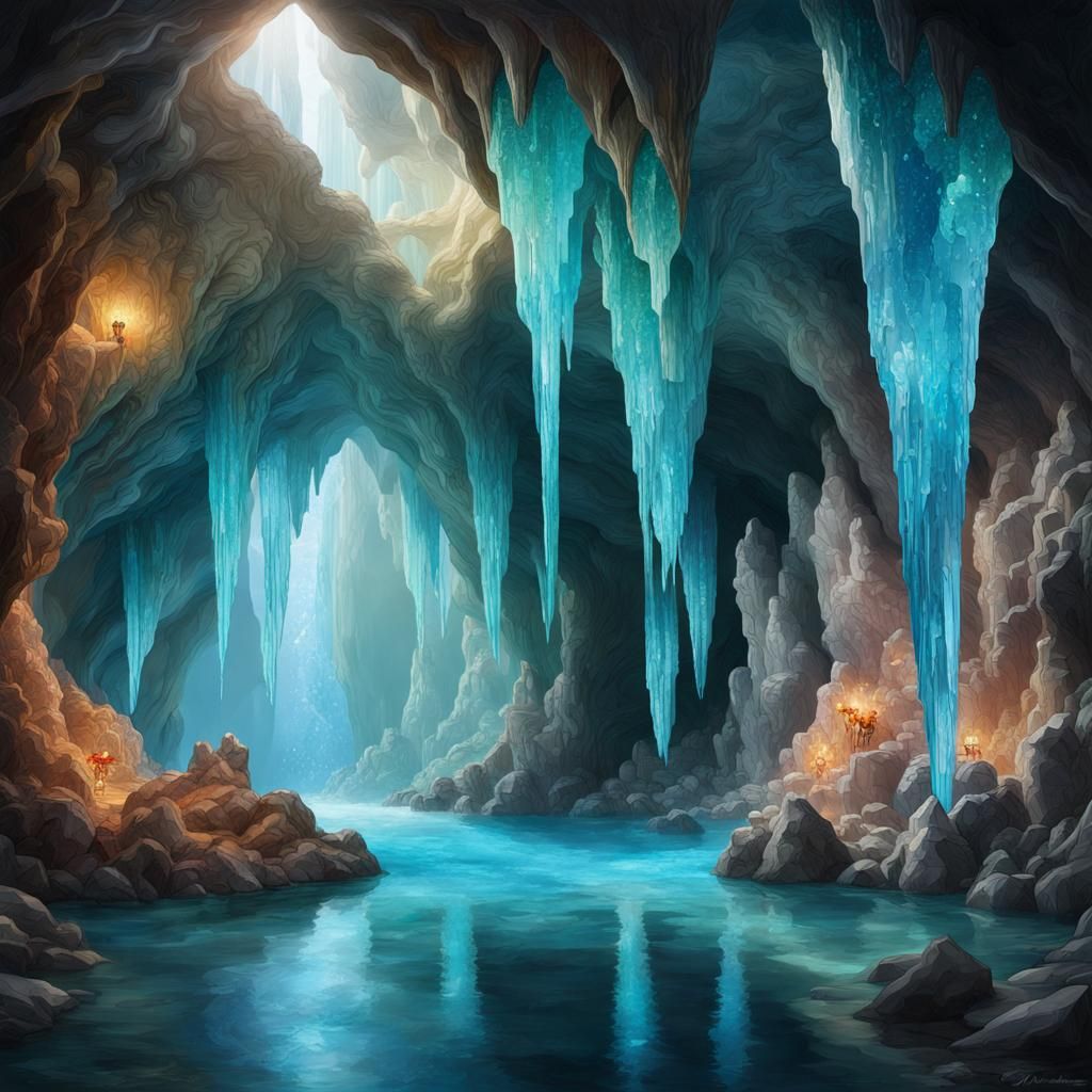 Underground Cavern AI Generated Artwork NightCafe Creator