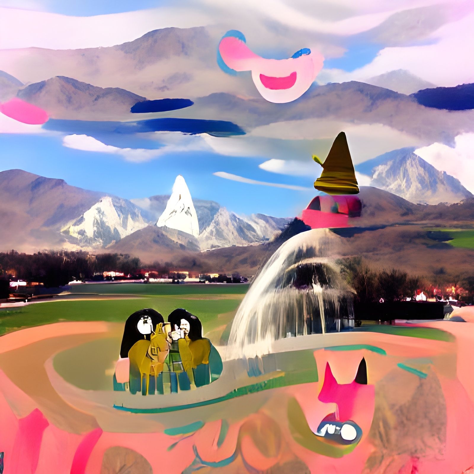 Across the plain, the prospect of mountains
And happiness, w...
