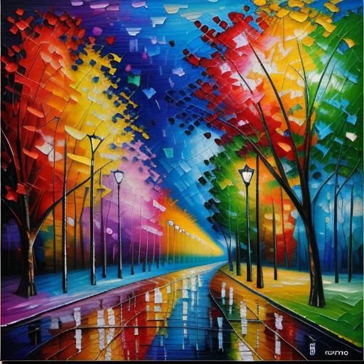 Abstract Landscape in Expressionist Impasto Style