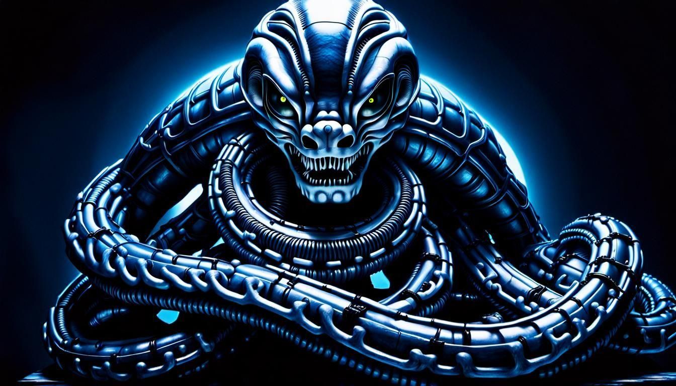 The Snake of Creation in the style of Alien