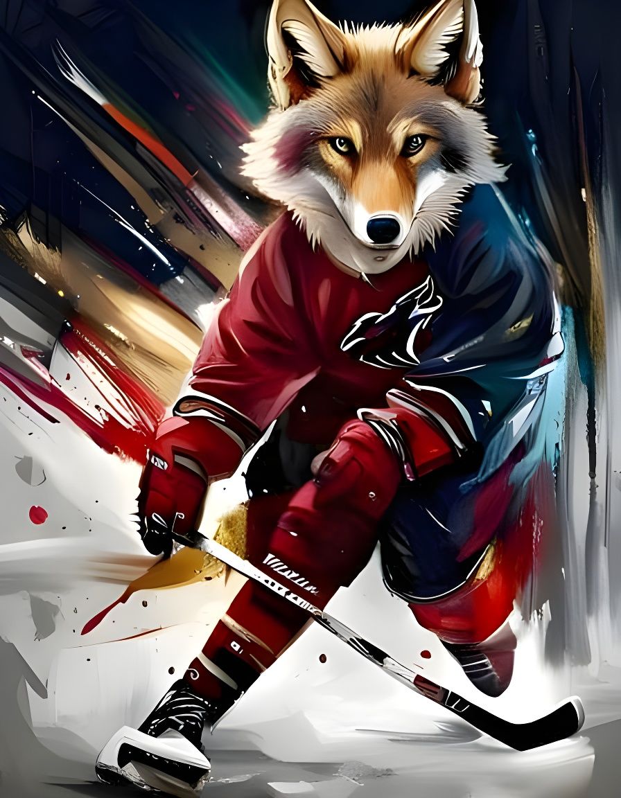 Arizona Coyotes fan art.  by @Shywolf