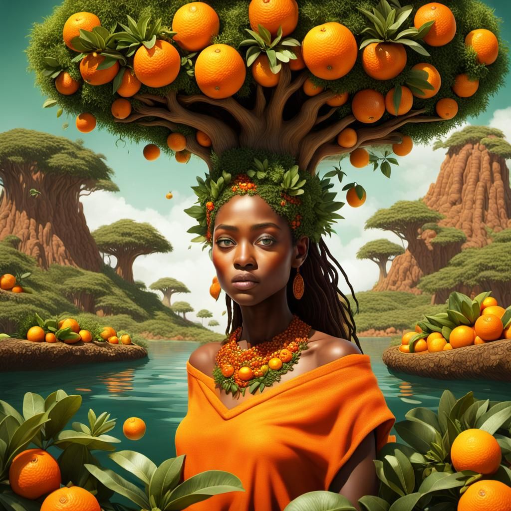 A photo realistic digital illustration of a floating island,...