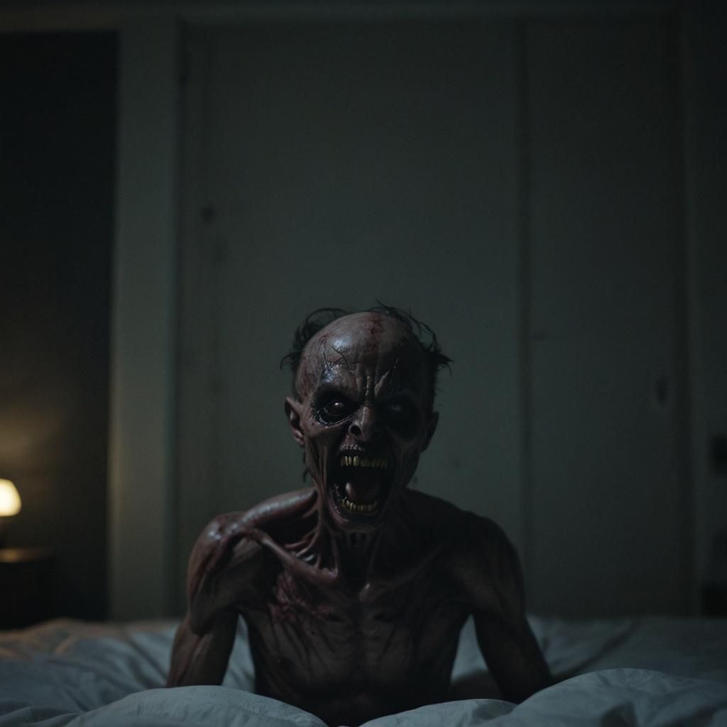 Absolutely horrifying evil sleep paralysis demon heartless soulless merciless vicious sick and twisted humanoid demon screaming in your ear...