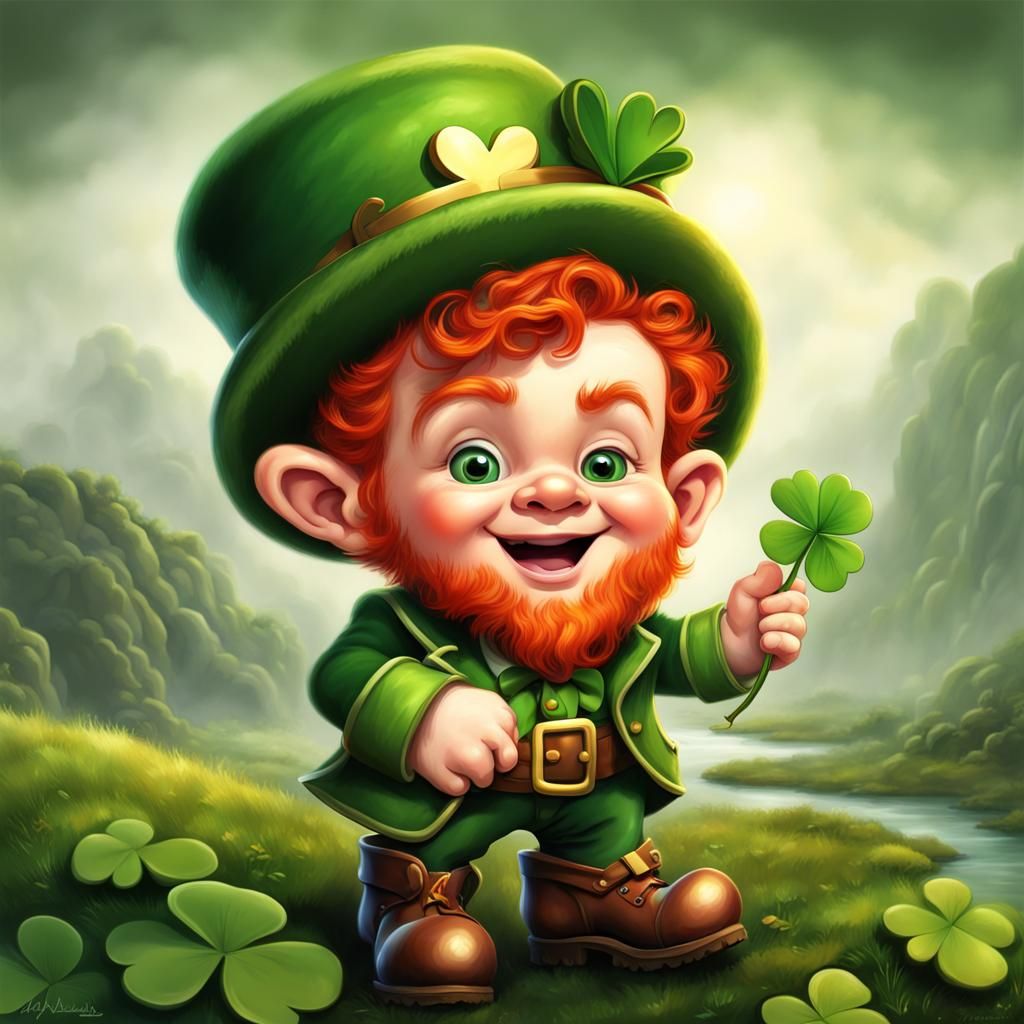 ADORABLE INFANT IRISH LEPRECHAUN redhead, Digital art pixar, 30 Pixel ...