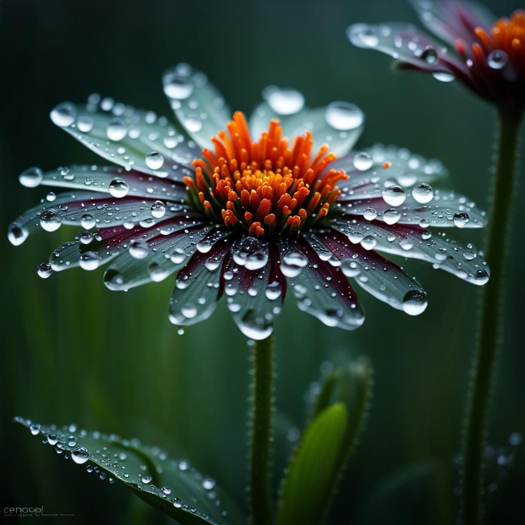 Photorealistic industrial edge :: "Beautiful flower dew" :: DSLR centred professional shot  by @Aia