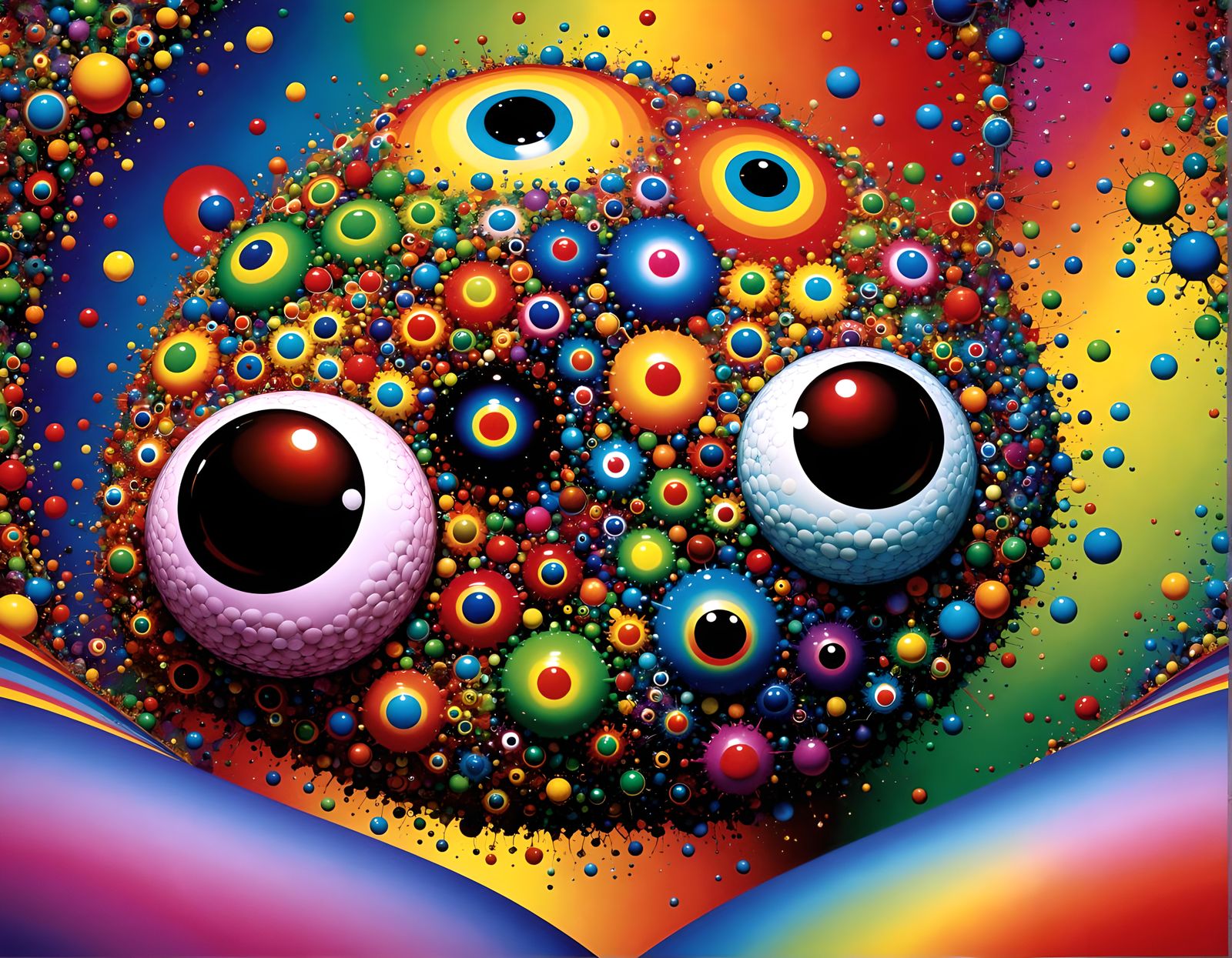 Brilliant Rainbow colored all hues and shades,  Filigreed an...