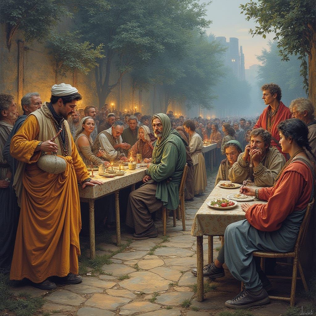 Frosted Lake Surrounded by Greenery and Modern Architecture ...