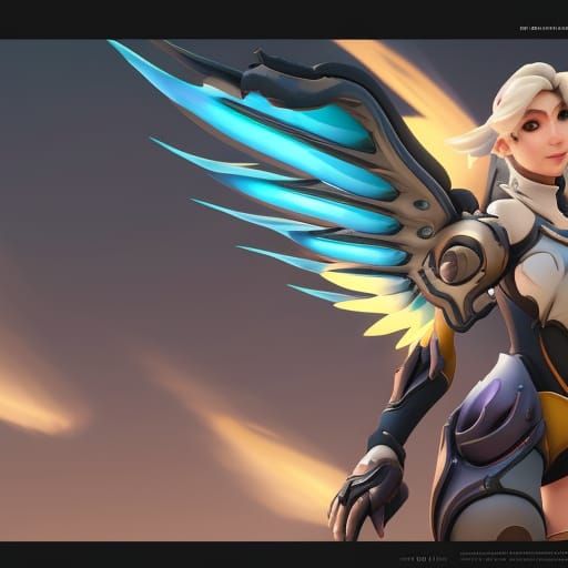 Mercy from overwatch, detailed matte painting, deep color, f...