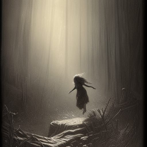 lttle girl running away from monster trail cam footage