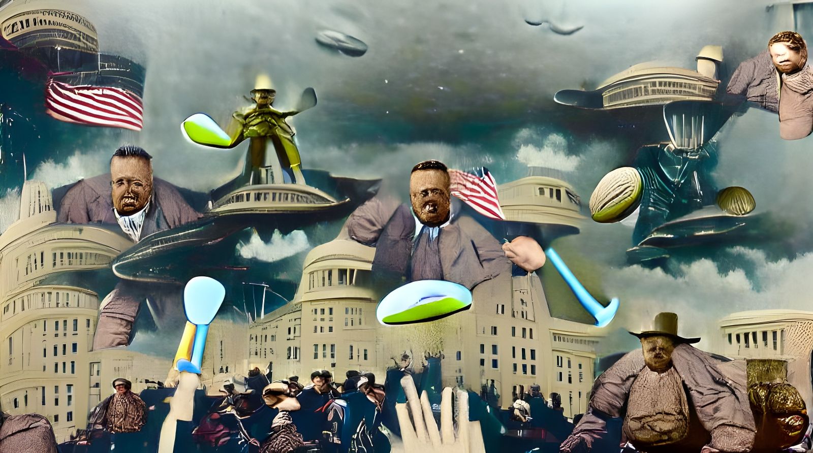 President Theodore Roosevelt fights the space aliens
