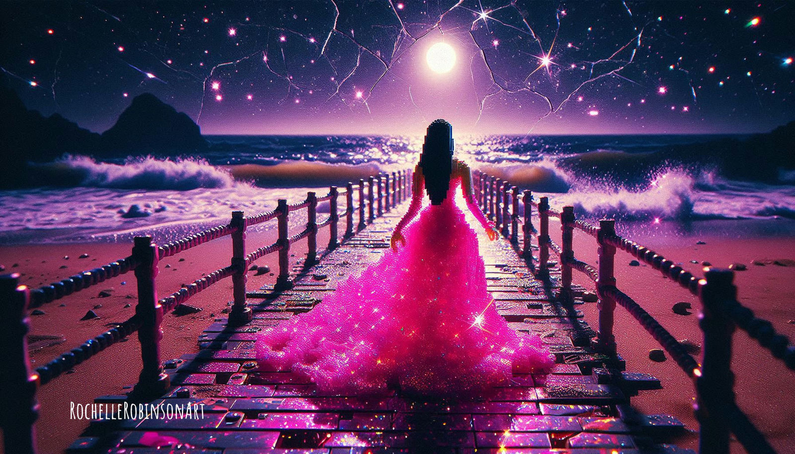 Woman in Pink - Lego Art