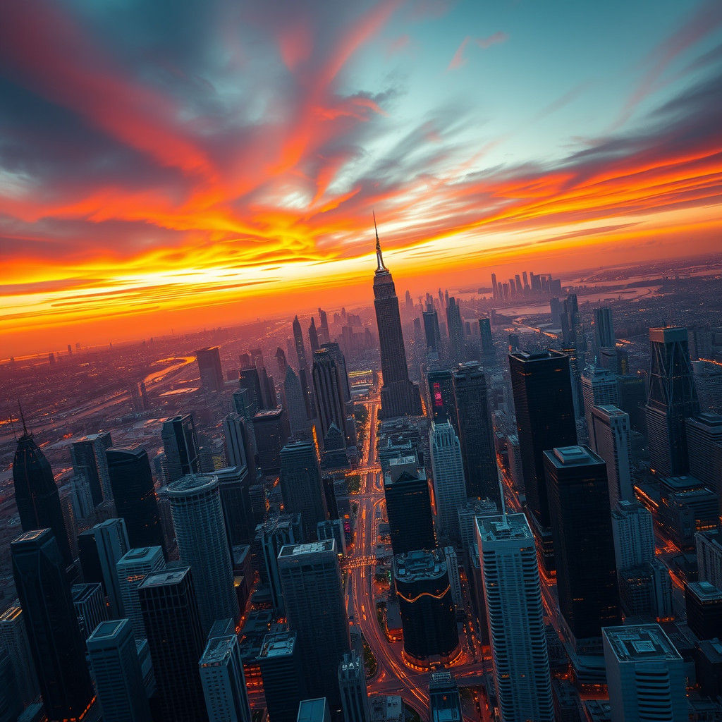 Sunset over city  by @Setra134