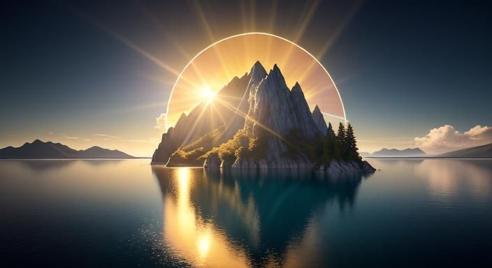 Create a stunningly lifelike 3D depiction of a mountainous l...