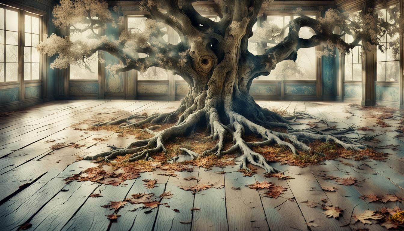 Antique Portrait of an Autumn Tree