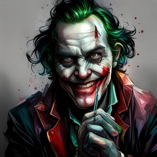 Joker tribute - Digital painting - AI Generated Artwork - NightCafe Creator