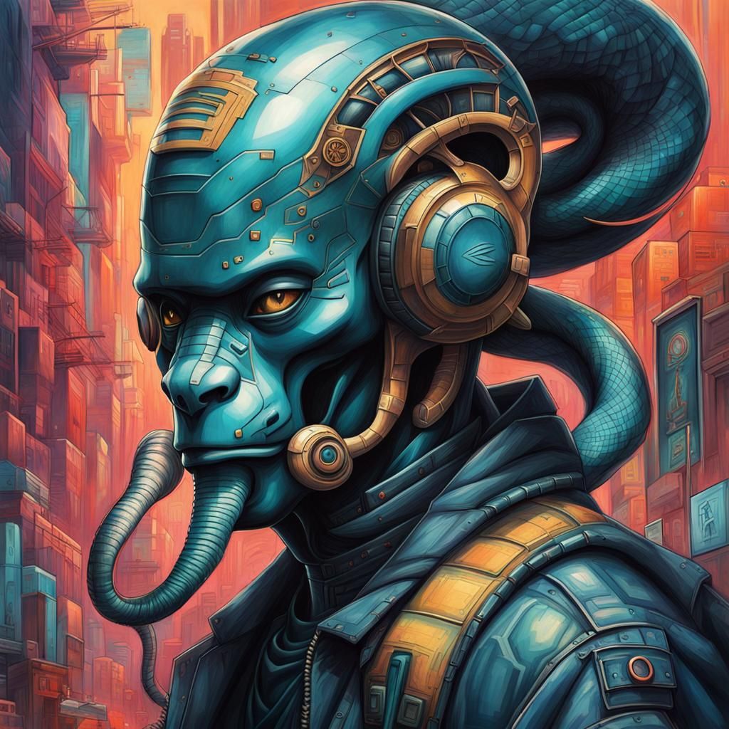 cyberpunk-portrett