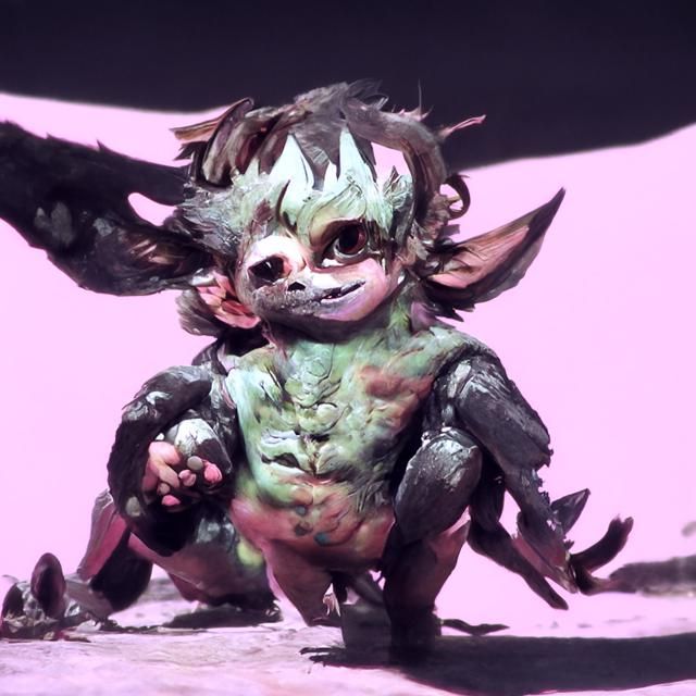 Cute little chaotic gremlin with disproportionate body parts...