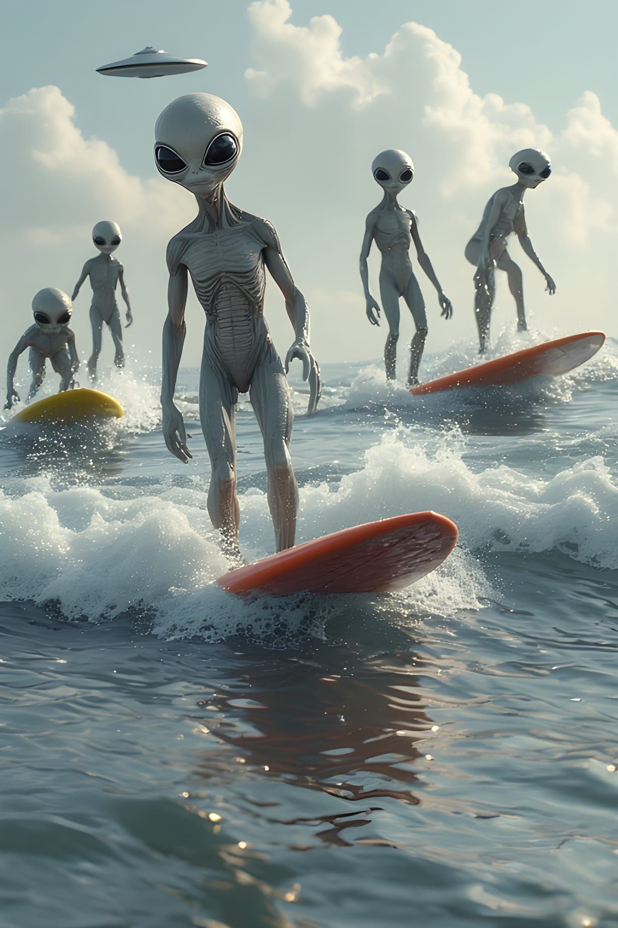 Surfing aliens