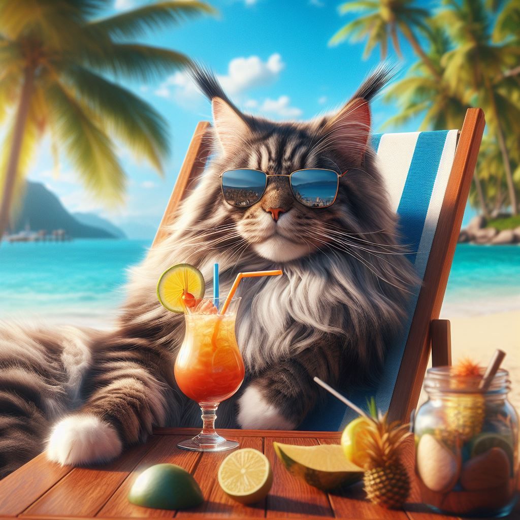 🐱 auf Urlaub am Strand 🌊 🏖