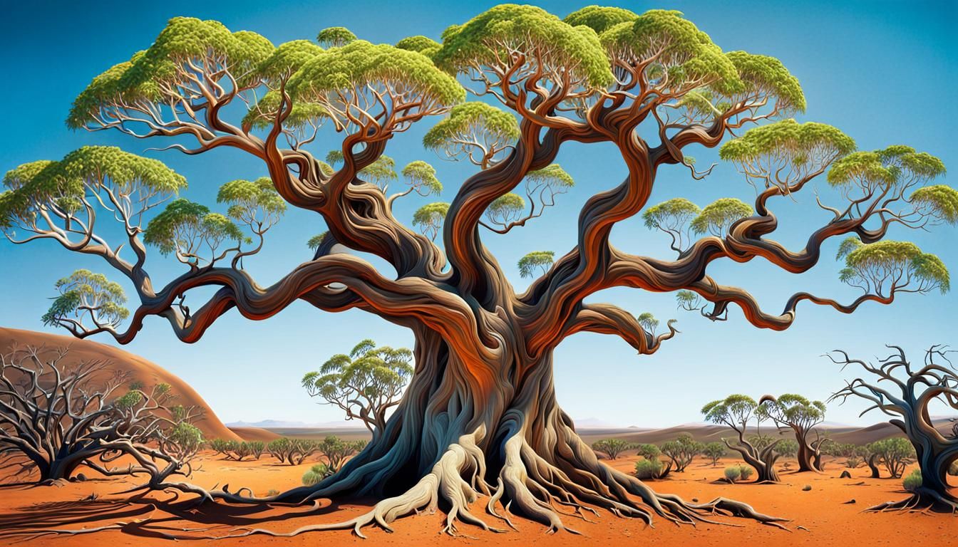 Burke & Wills Dig Tree - AI Generated Artwork - NightCafe Creator