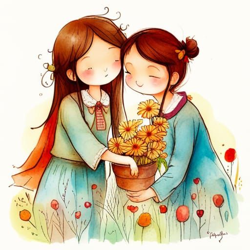In the garden of friendship, flowers bloom forever. 🌼🌺 AI Generated