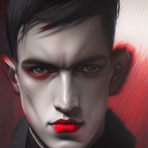 A hyper realistic portrait of a young man with short black h...