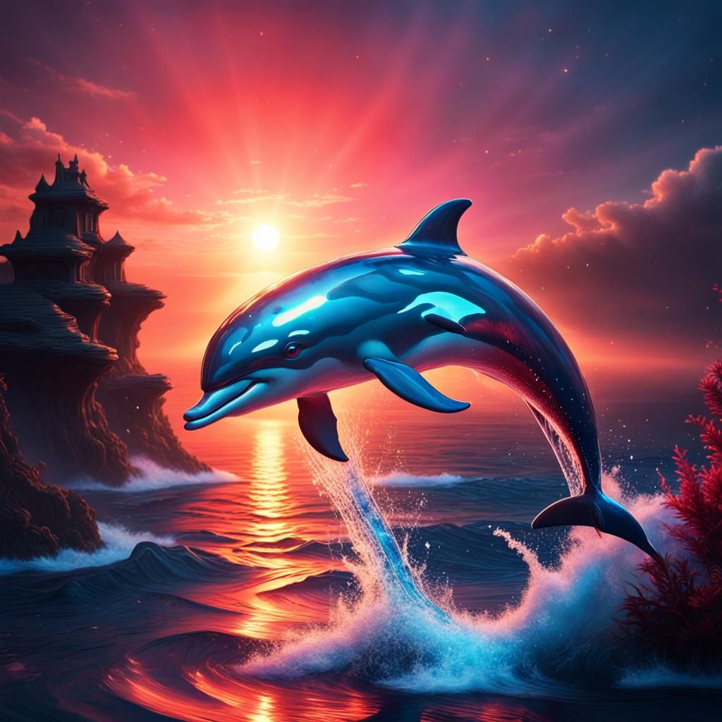 Majestic dolphin (B) - AI Generated Artwork - NightCafe Creator