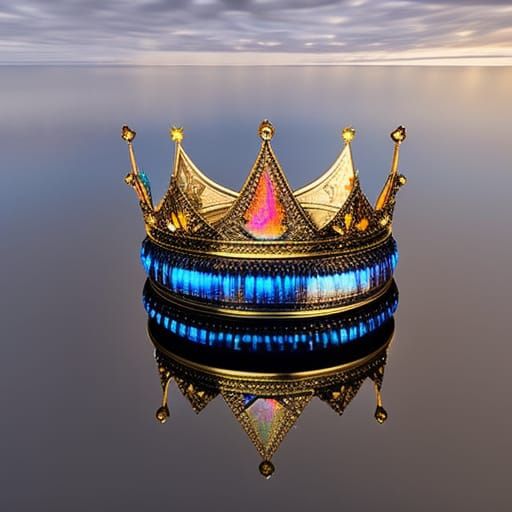 Crown made of Iridescent Obsidian