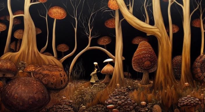 Pyrography on wood, storybook scene, sculptural, woodcarving...