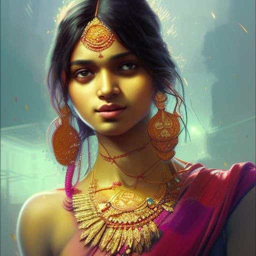 unseen unique indian girl - AI Generated Artwork - NightCafe Creator