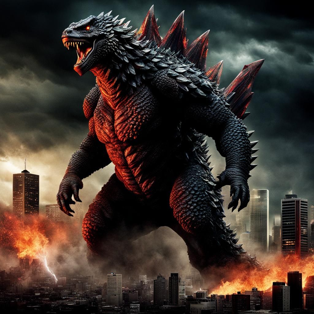 Terrifying heart wrenching scary horror picture of Godzilla