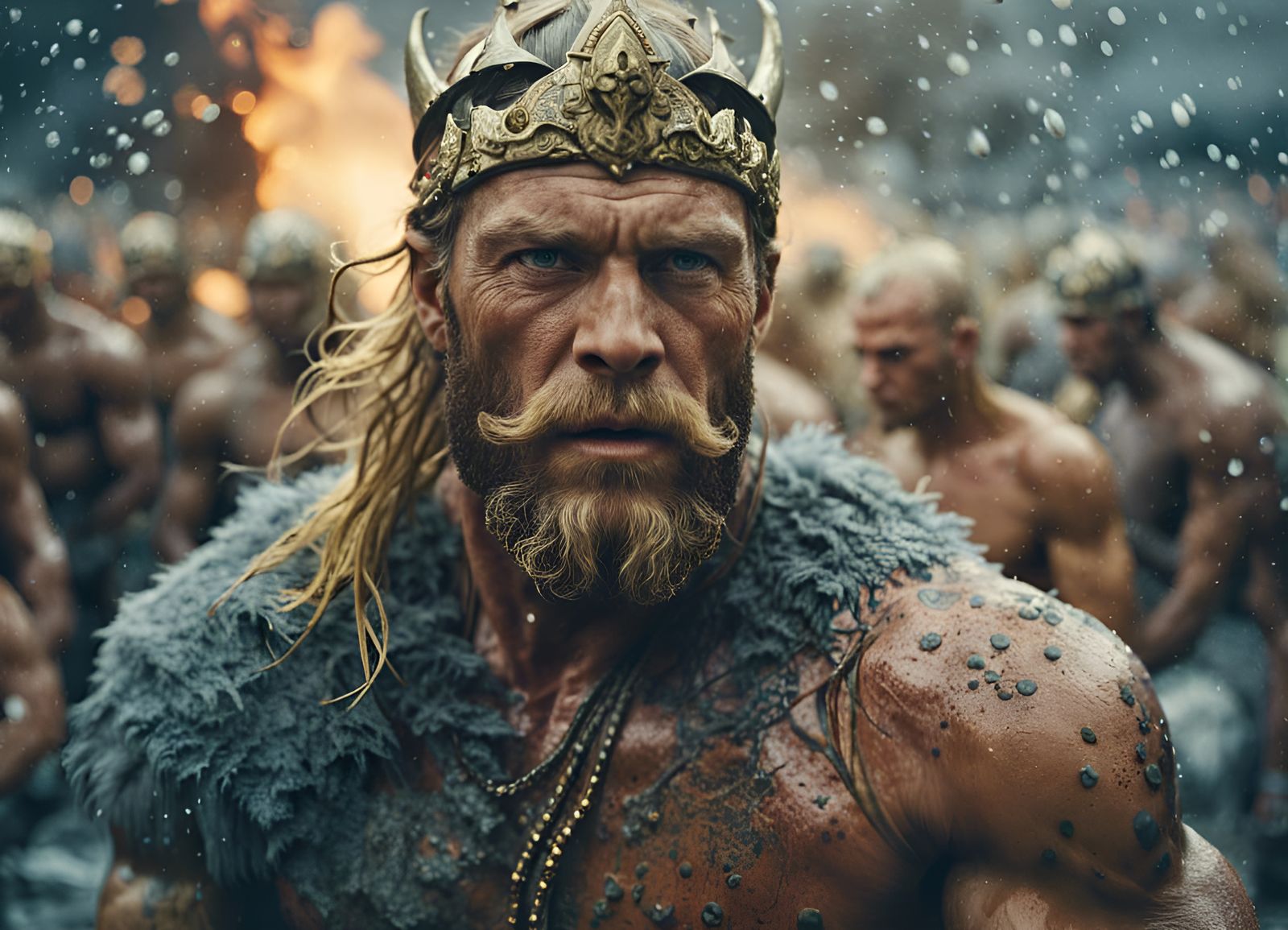 Vikings King in the middle of the Battle