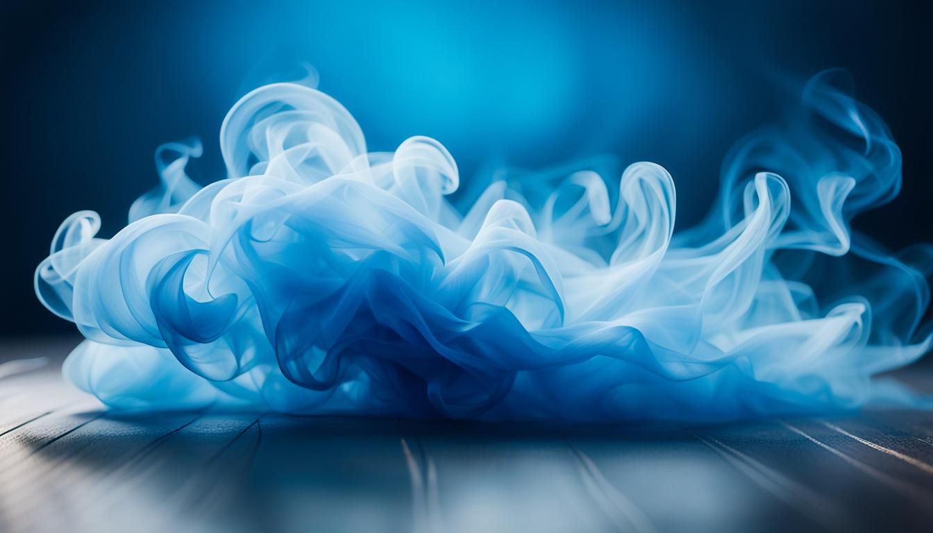 Mystical mist. Swirling smoke in blue and light symphony. Fl...