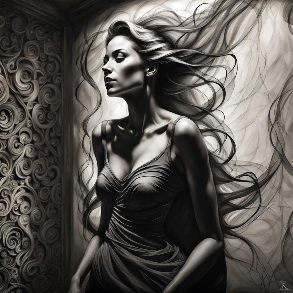 Ghostly female figure - AI Generated Artwork - NightCafe Creator