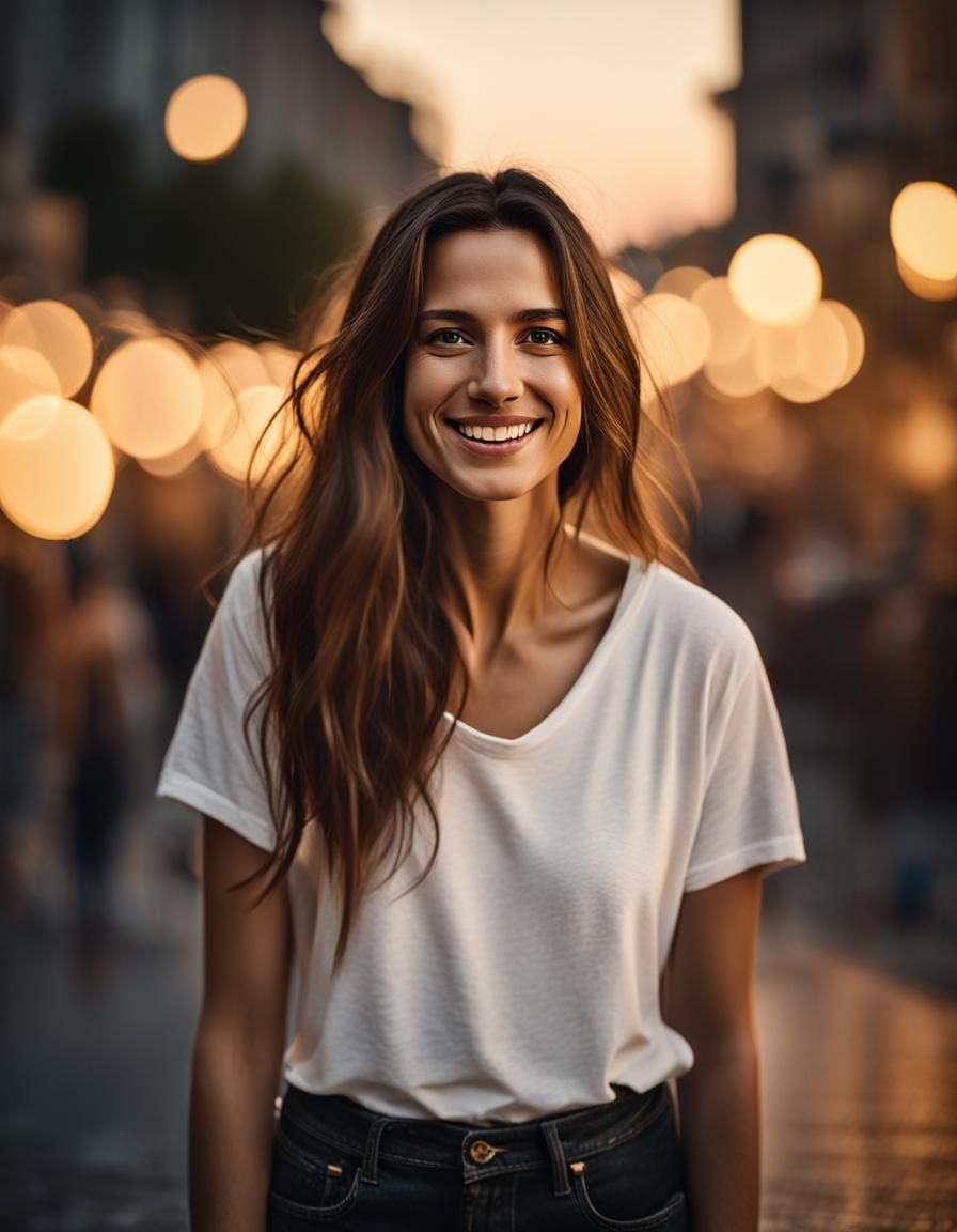 In the gold of evening lights