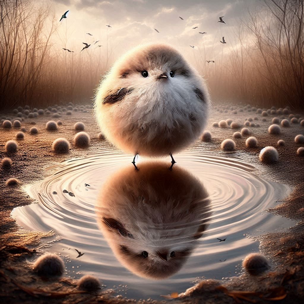 Poofy puddle bird