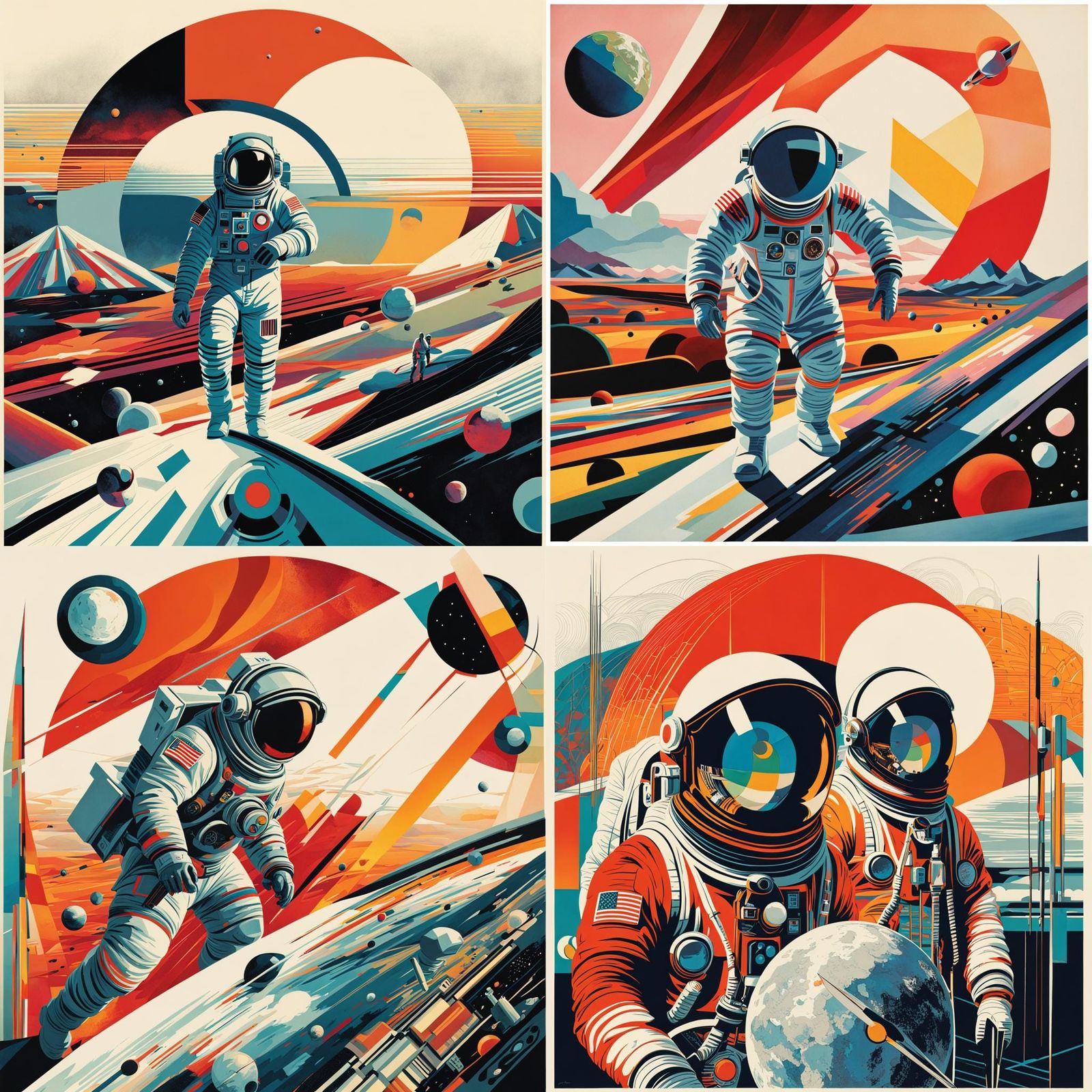 geometric, graphic, abstract, faded design science fiction Nasa ...