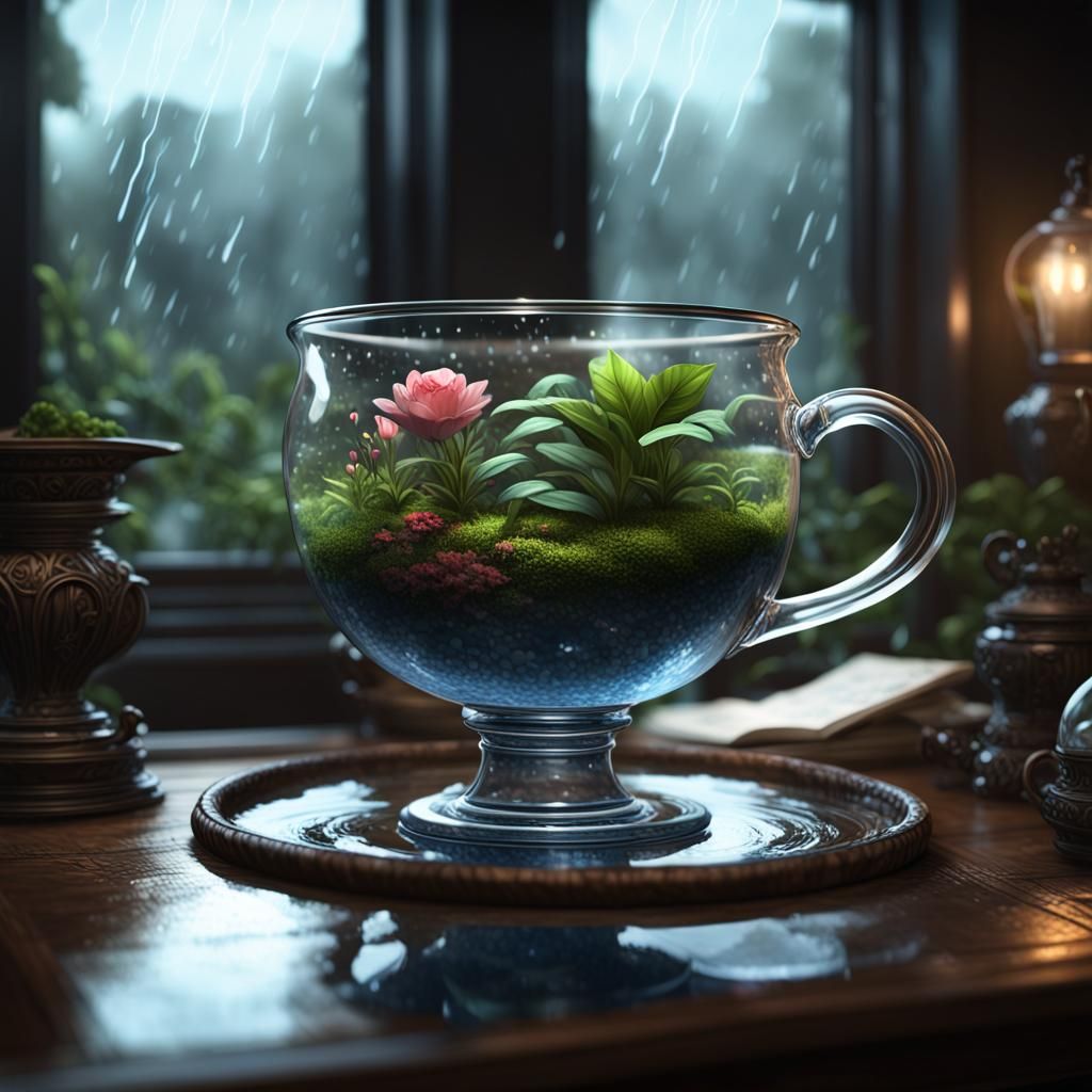 Teacup terrarium  by @Quaila Norfox
