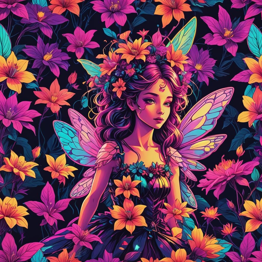 neon flower fairy