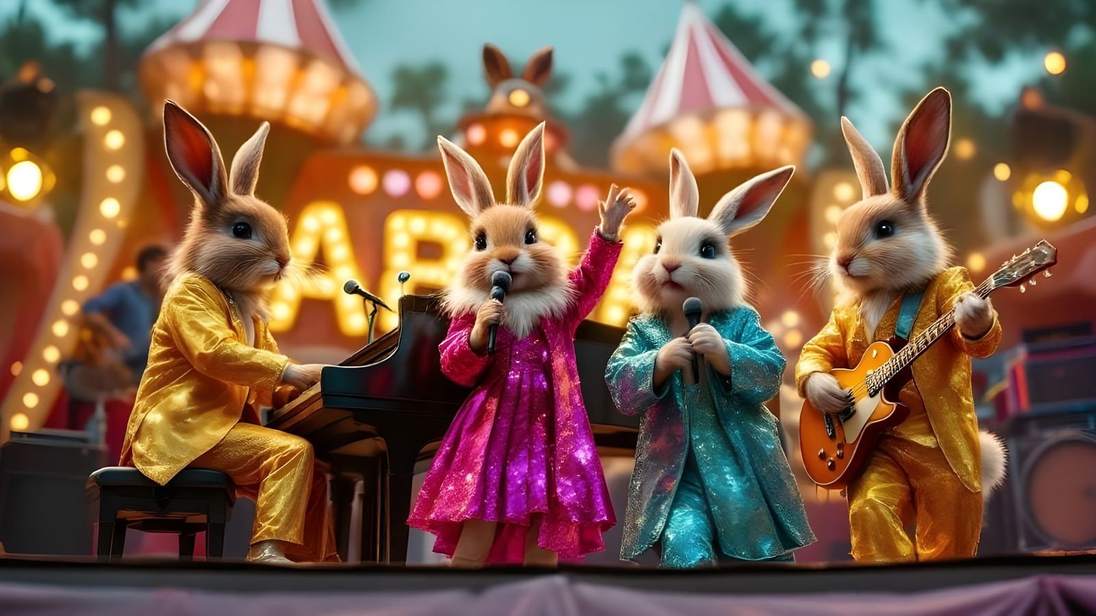 Rabbit pop group ABBA  by @Gary Murakami