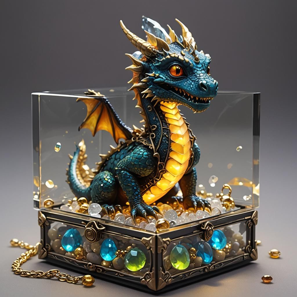 A cute miniature baby dragon