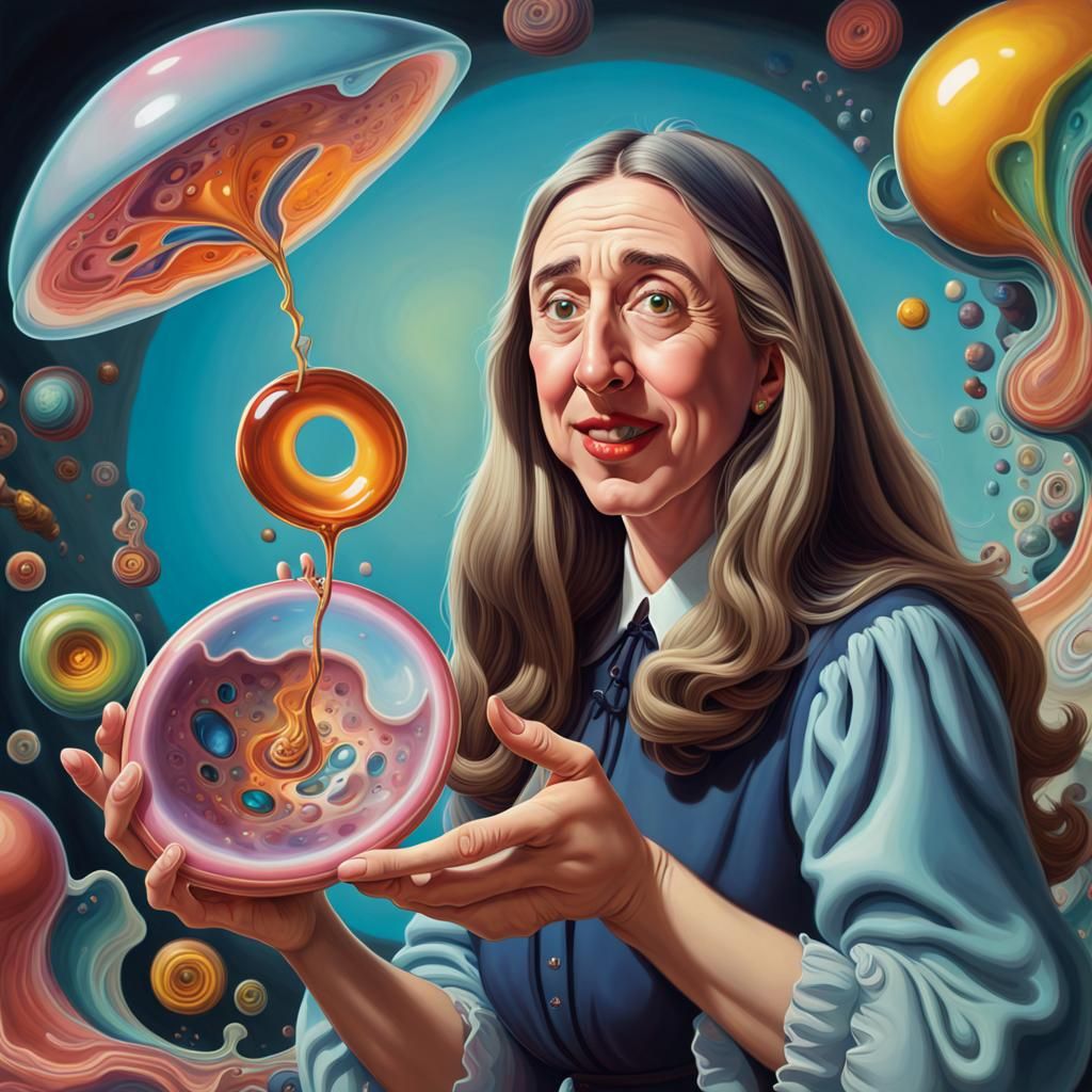 Margaret Hamilton holding an amoeba AI Generated Artwork NightCafe