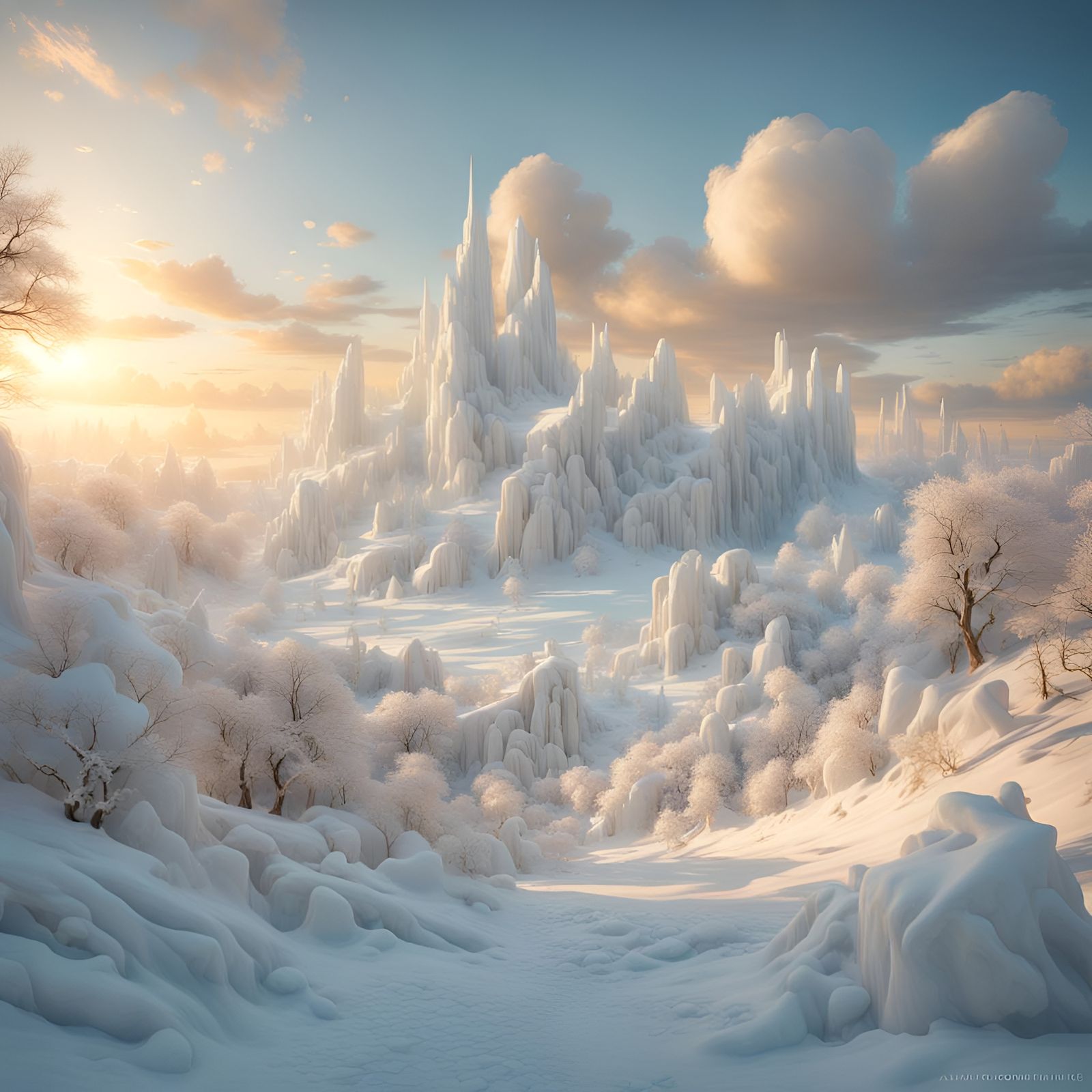 Snow lands on top? AI Generated Artwork NightCafe Creator