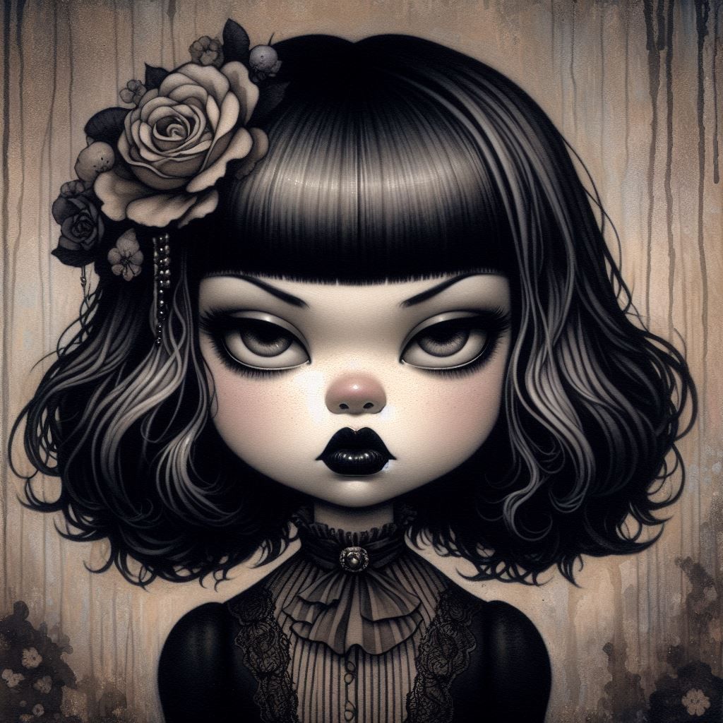 pouty goth punk girl