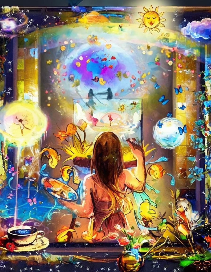 Collagen-Adaption: She is an painter